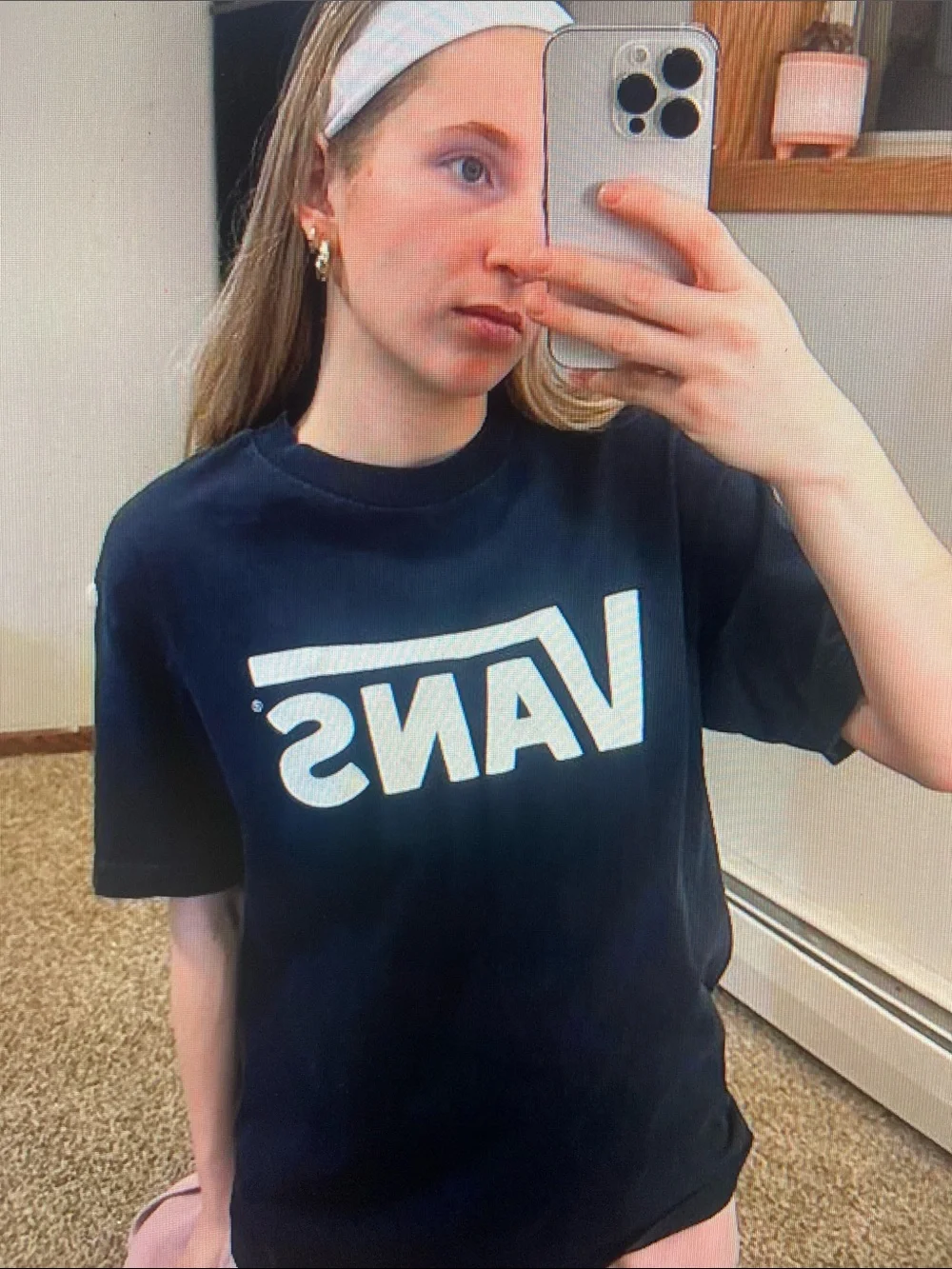 Vans Black Tee with White Logo - Short Sleeve